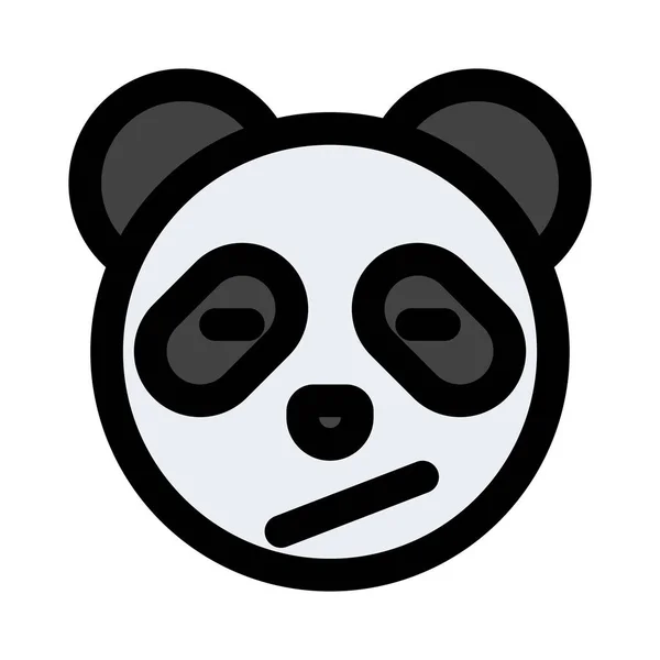 Confus Panda Expression Faciale Emoji Pour Messagerie Instantanée — Image vectorielle