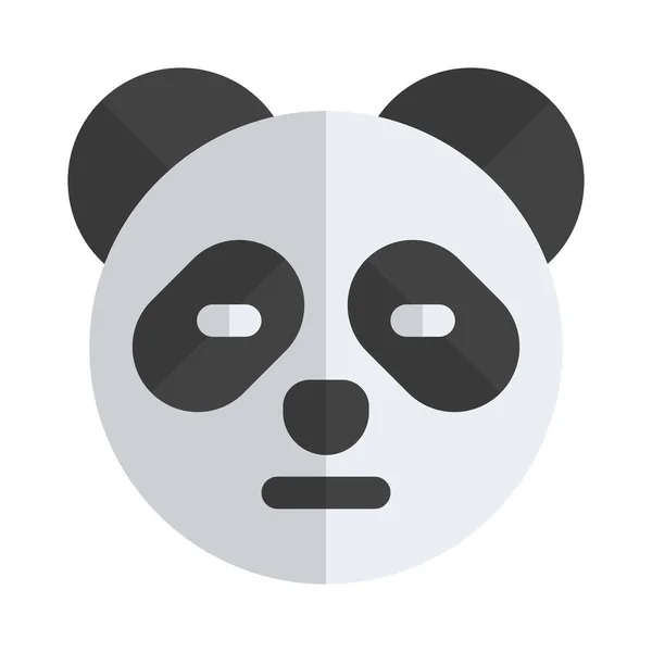 Panda Avec Les Yeux Fermés Émoticône Partagé Sur Les Médias — Image vectorielle