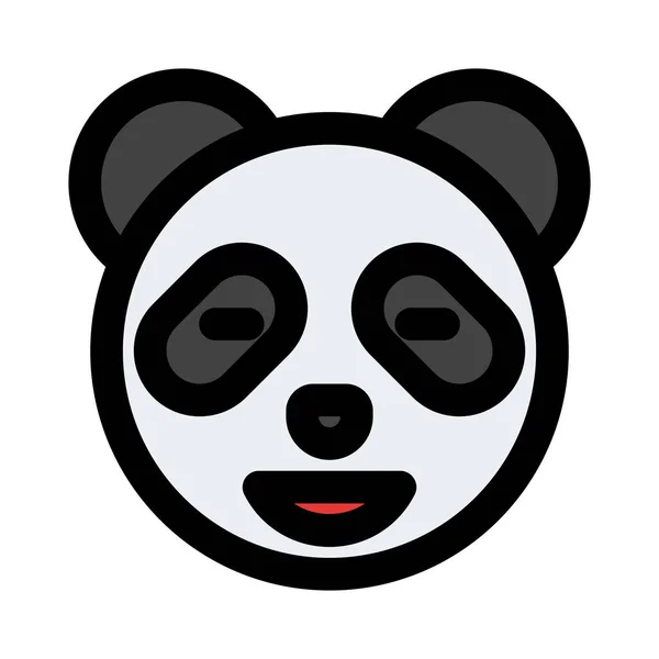 Panda Χαμογελώντας Έκφραση Του Προσώπου Μάτια Κλειστά — Διανυσματικό Αρχείο
