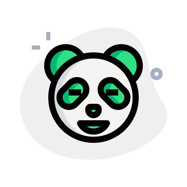 Panda Sourire Expression Faciale Avec Les Yeux Fermés — Image vectorielle