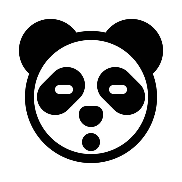 Schockausdruck Panda Emoticon Mit Geschlossenen Augen — Stockvektor