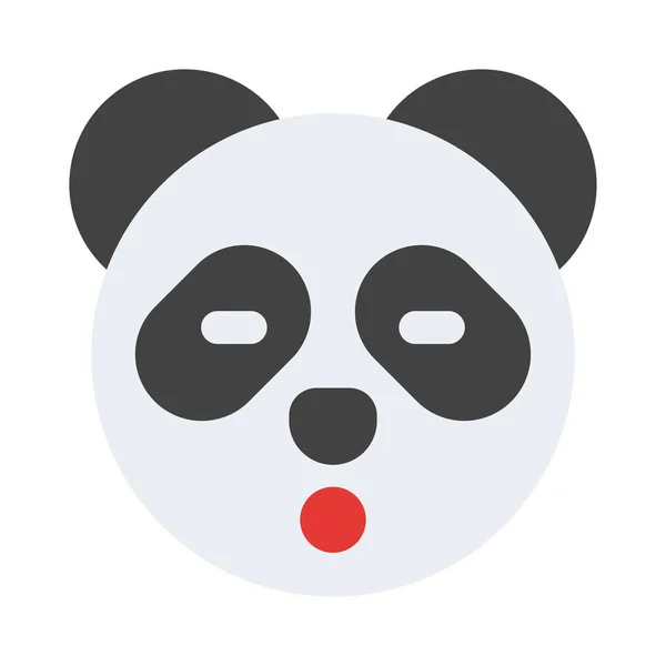 Schockausdruck Panda Emoticon Mit Geschlossenen Augen — Stockvektor