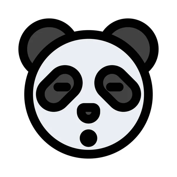 Shock Expression Panda Emoticon Eyes Closed — 스톡 벡터