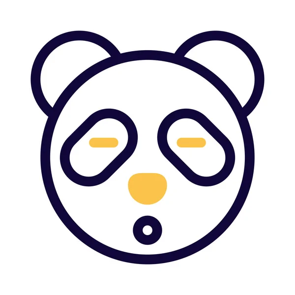Emoticon Panda Expressão Choque Com Olhos Fechados —  Vetores de Stock