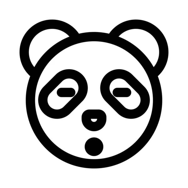 Emoticon Panda Expressão Choque Com Olhos Fechados — Vetor de Stock