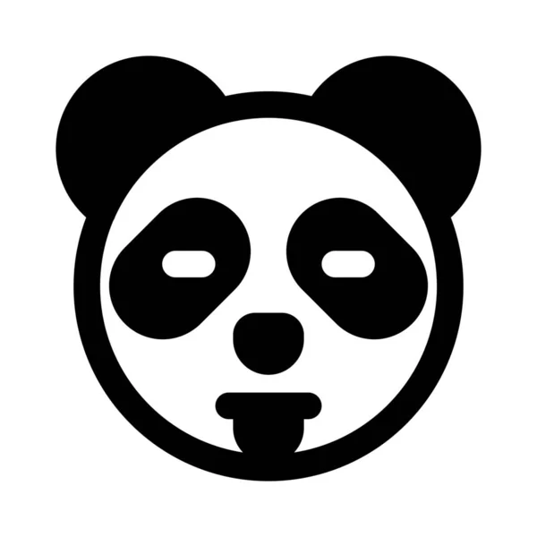 Panda Hänselei Mit Zunge Raus Emoji Auf Messenger Geteilt — Stockvektor