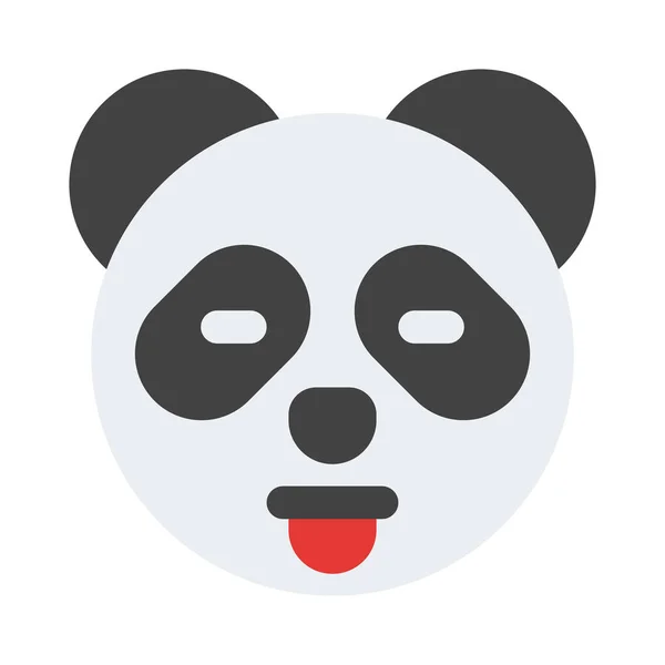 Panda Provocando Com Emoji Língua Out Compartilhado Messenger —  Vetores de Stock