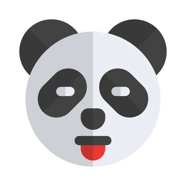 Panda Provocando Com Emoji Língua Out Compartilhado Messenger —  Vetores de Stock