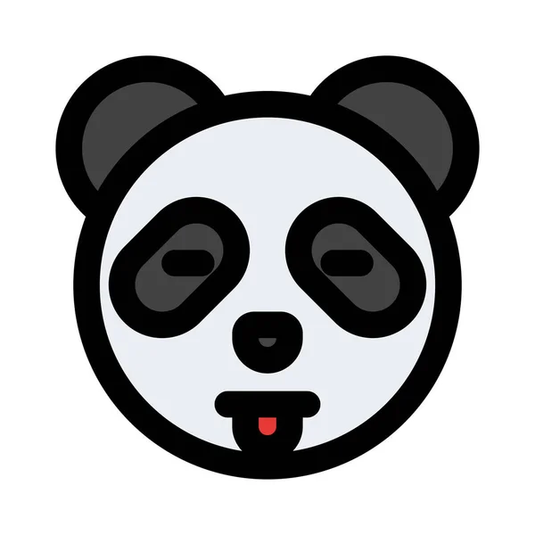 Panda Retas Med Tungan Emoji Delas Budbärare — Stock vektor