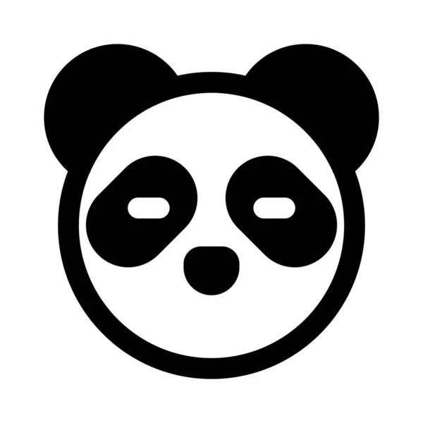 Munlös Panda Med Stora Ögon Emoji För Chattmeddelande — Stock vektor