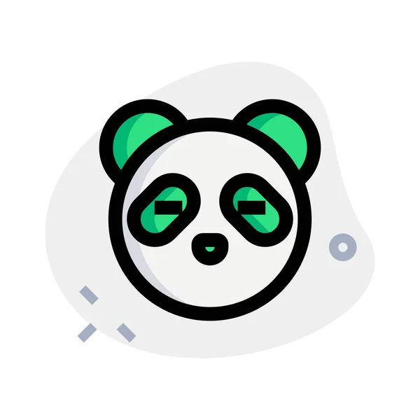 Szájatlan Panda Nagy Szemekkel Emoji Chat Üzenet — Stock Vector