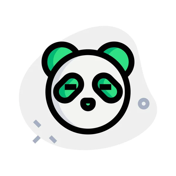 Mundloser Panda Mit Großen Augen Emoji Für Chat Nachricht — Stockvektor