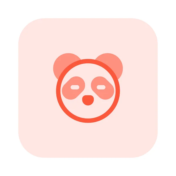 Mouthless Panda Big Eyes Emoji Chat Message — 스톡 벡터