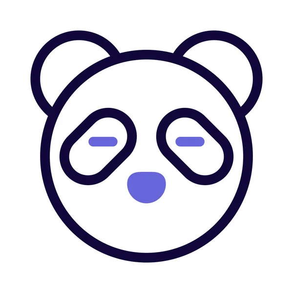 Mouthless Panda Big Eyes Emoji Chat Message — 스톡 벡터