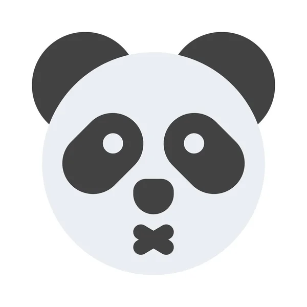 Panda Dalam Tahap Netral Dengan Mulut Melintas - Stok Vektor