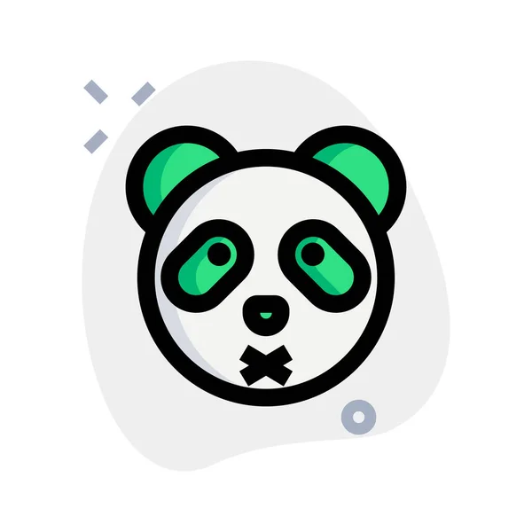 Panda Semleges Szakaszban Keresztbe Tett Szájjal — Stock Vector