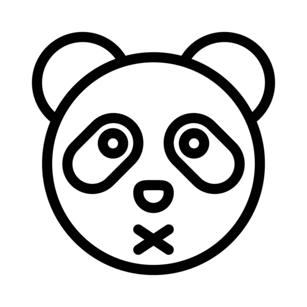 Panda Semleges Szakaszban Keresztbe Tett Szájjal — Stock Vector