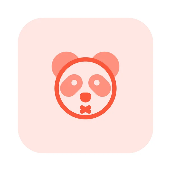 Panda Neutral Stage Mouth Crossed — ストックベクタ