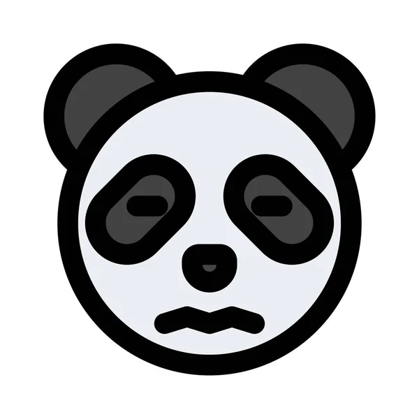 Panda Confundido Representación Pictórica Con Los Ojos Cerrados Emoticono — Vector de stock