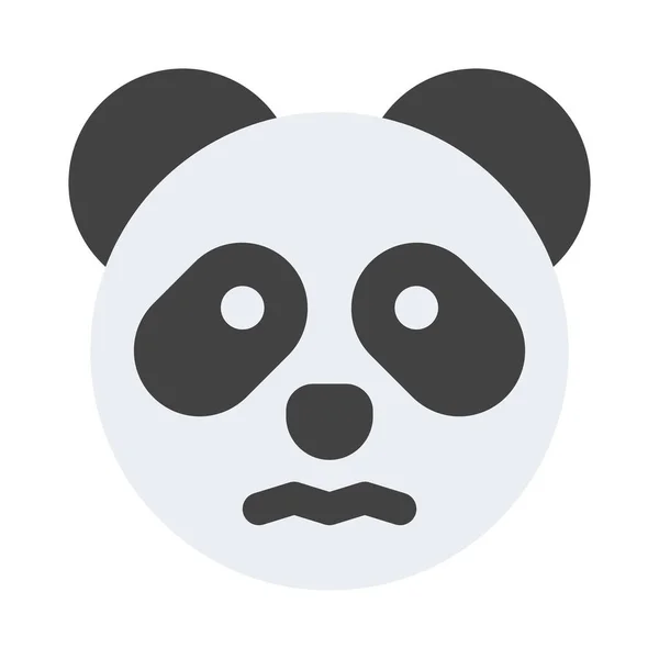 Panda Zavaros Képi Ábrázolás Nyitott Szemmel Emoji — Stock Vector