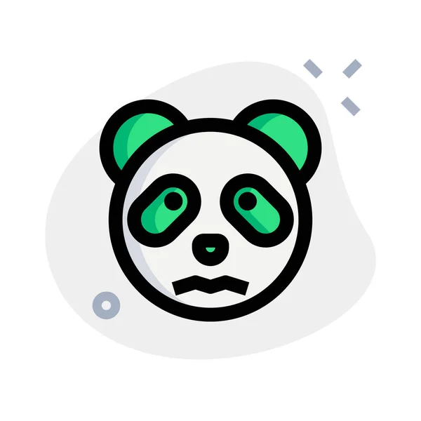 Panda Zmatená Obrazová Reprezentace Otevřenýma Očima Emoji — Stockový vektor