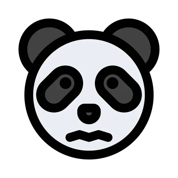 Panda Confuso Rappresentazione Pittorica Con Gli Occhi Aperti Emoji — Vettoriale Stock