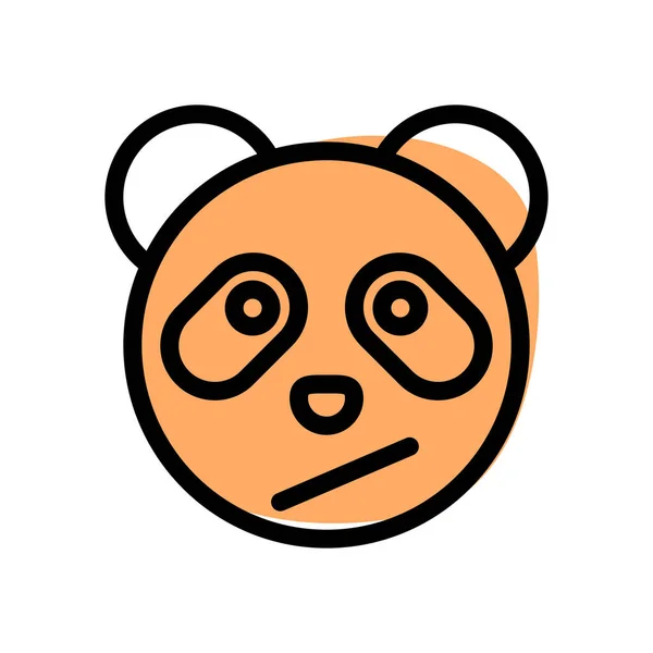 Confused Panda Facial Expression Emoji Instant Messenger — Stock Vector