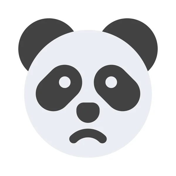 Triste Panda Fronçant Les Sourcils Représentation Picturale Chat Émoticône — Image vectorielle