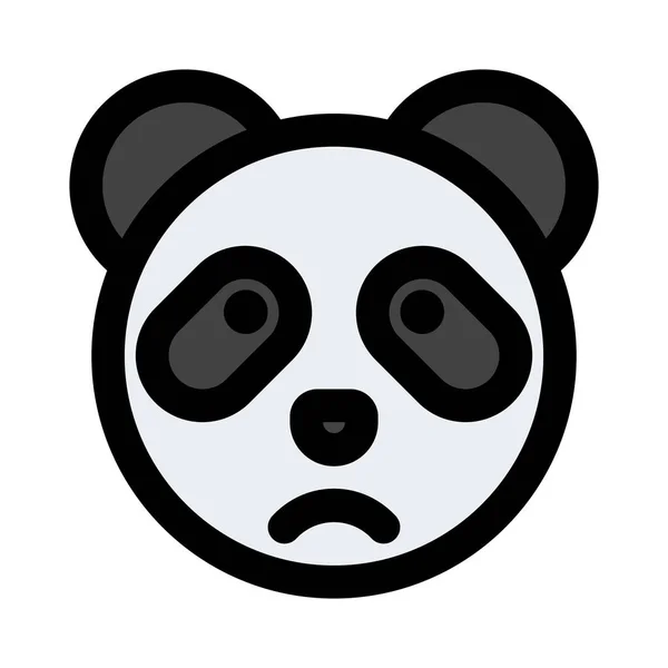 Sad Panda Frowning Pictorial Representation Chat Emoticon — Stock Vector