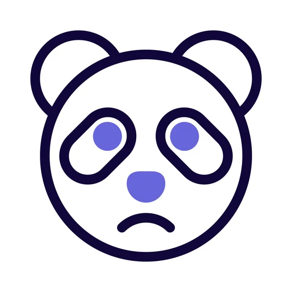 悲伤的熊猫皱眉的图片表示聊天情绪 — 图库矢量图片