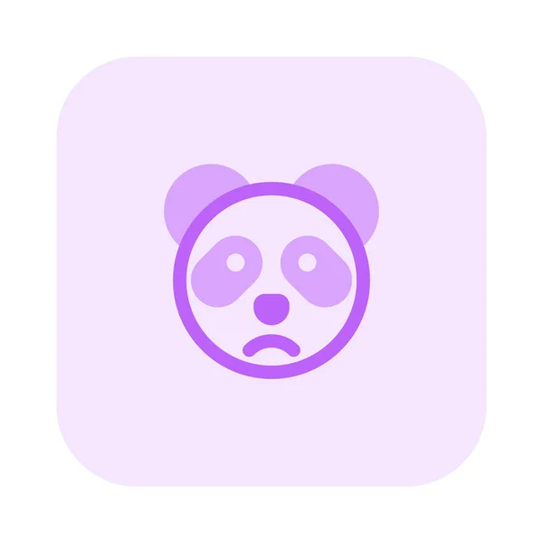 Sad Panda Frowning Pictorial Representation Chat Emoticon — 스톡 벡터