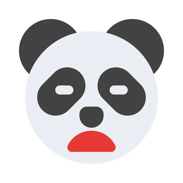 Panda Emoji Fronçant Les Sourcils Représentation Picturale Avec Les Yeux — Image vectorielle