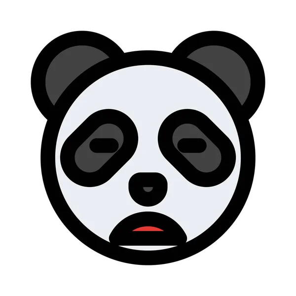 Panda Emoji Fronçant Les Sourcils Représentation Picturale Avec Les Yeux — Image vectorielle