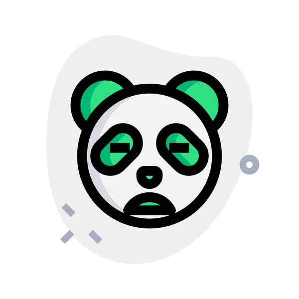 Panda Emoji Cipiglio Rappresentazione Pittorica Con Gli Occhi Chiusi — Vettoriale Stock