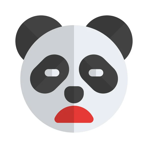 Panda Emoji Fronçant Les Sourcils Représentation Picturale Avec Les Yeux — Image vectorielle