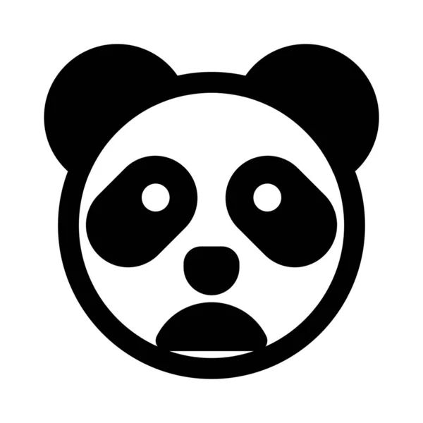 Panda Emoji Fronçant Les Sourcils Représentation Picturale Avec Bouche Ouverte — Image vectorielle