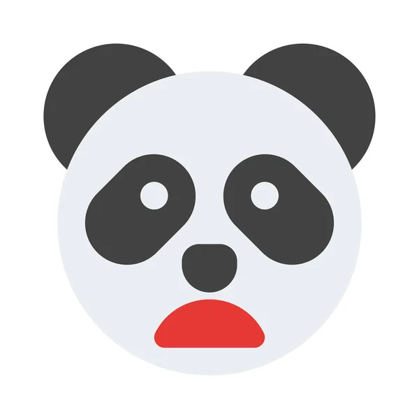 Emoji Panda Frunciendo Ceño Representación Pictórica Con Boca Abierta — Archivo Imágenes Vectoriales