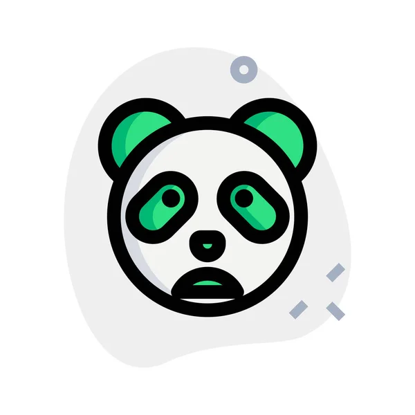 Panda Emoji Marszczenie Brwi Obraz Przedstawiający Otwartymi Ustami — Wektor stockowy