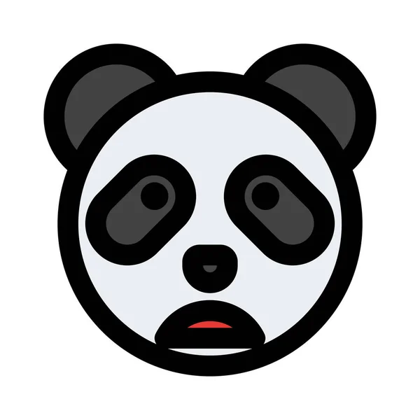 Panda Emoji Runzelt Bei Geöffnetem Mund Die Stirn — Stockvektor