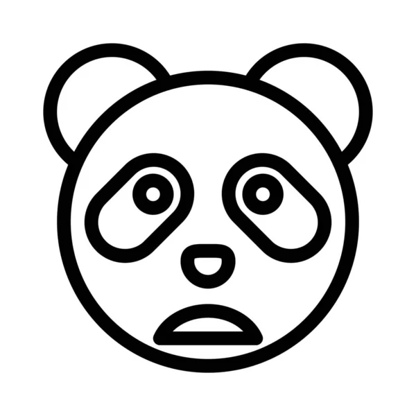 Emoji Panda Frunciendo Ceño Representación Pictórica Con Boca Abierta — Vector de stock