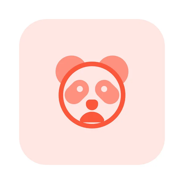 Panda Emoji Szemöldökráncolás Képi Ábrázolás Szájjal Nyitott — Stock Vector