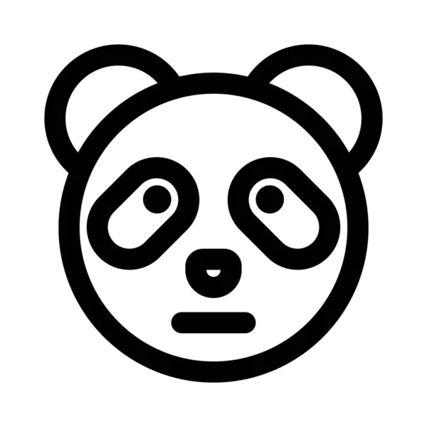 Neutrales Panda Gesicht Emoji Mit Flachem Mundausdruck — Stockvektor