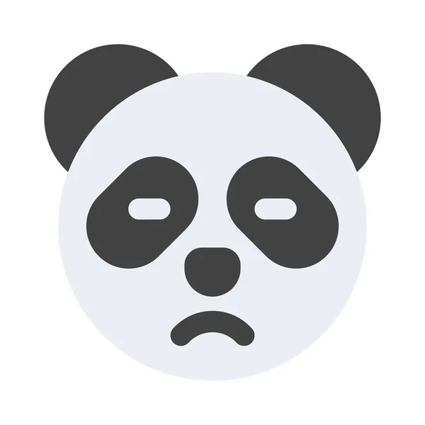 Triste Cara Representación Pictórica Panda Emoji Para Chat — Vector de stock
