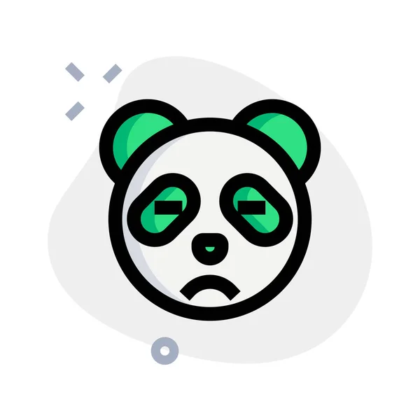 Triste Volto Rappresentazione Pittorica Panda Emoji Chat — Vettoriale Stock