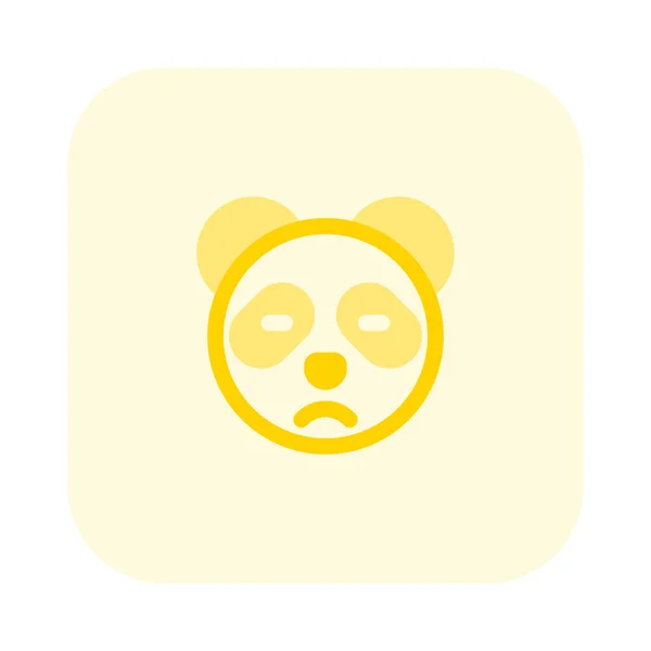 Droevig Gezicht Picturale Vertegenwoordiging Panda Emoji Voor Chat — Stockvector