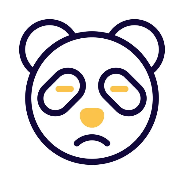 Trauriges Gesicht Panda Emoji Für Chat — Stockvektor