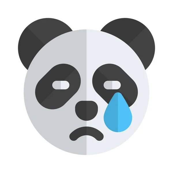 Panda Pleurer Représentation Picturale Avec Des Larmes Coulant — Image vectorielle