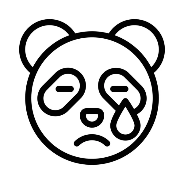 Panda Crying Pictorial Representation Tears Flowing — ストックベクタ