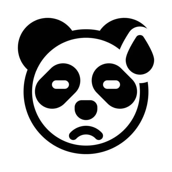 Panda Triste Expression Faciale Avec Sueur Froide — Image vectorielle