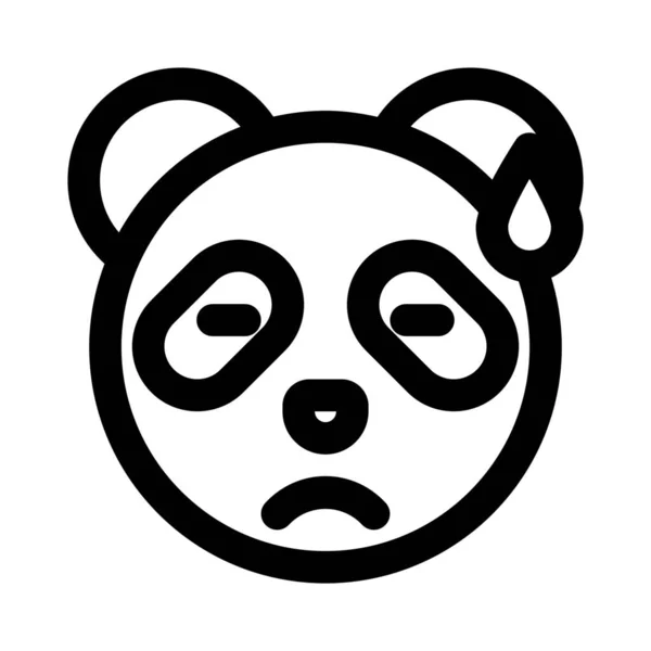 Panda Expressão Facial Triste Com Suor Frio —  Vetores de Stock